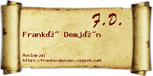 Frankó Demjén névjegykártya